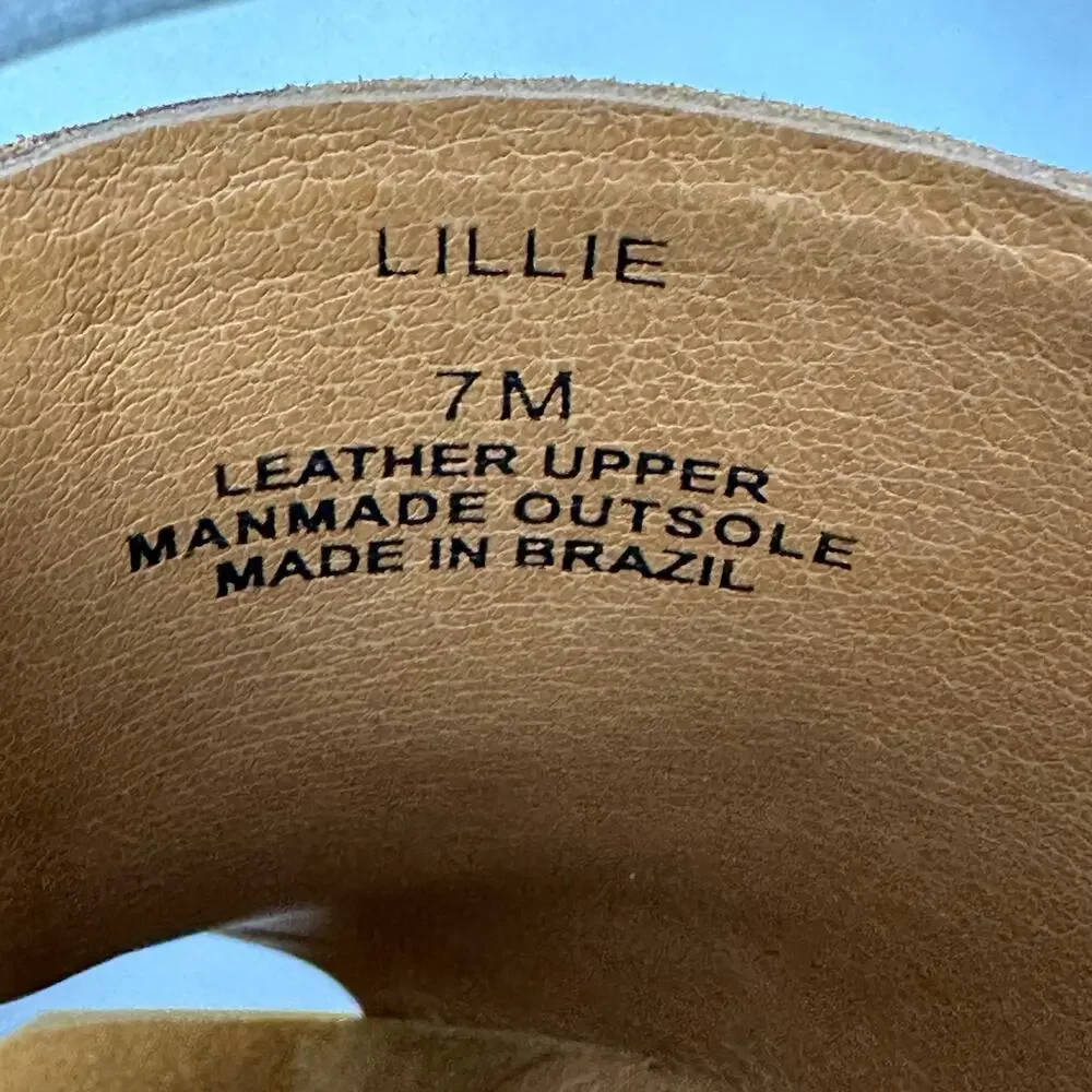 Matisse Lillie Tobacco Suede Sculpted Wedge Mules Boho Square Toe Brown Tan Sz 7